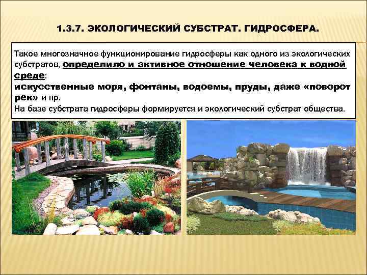    1. 3. 7. ЭКОЛОГИЧЕСКИЙ СУБСТРАТ. ГИДРОСФЕРА.  Такое многозначное функционирование гидросферы