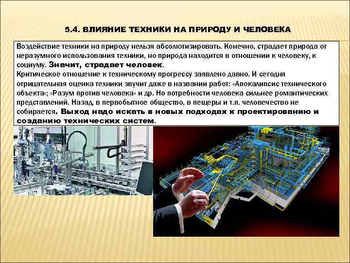    5. 4. ВЛИЯНИЕ ТЕХНИКИ НА ПРИРОДУ И ЧЕЛОВЕКА Воздействие техники на