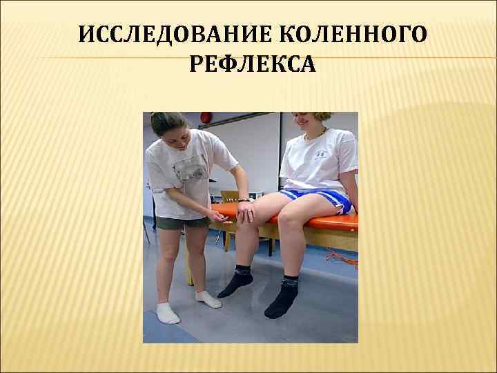 ИССЛЕДОВАНИЕ КОЛЕННОГО  РЕФЛЕКСА 