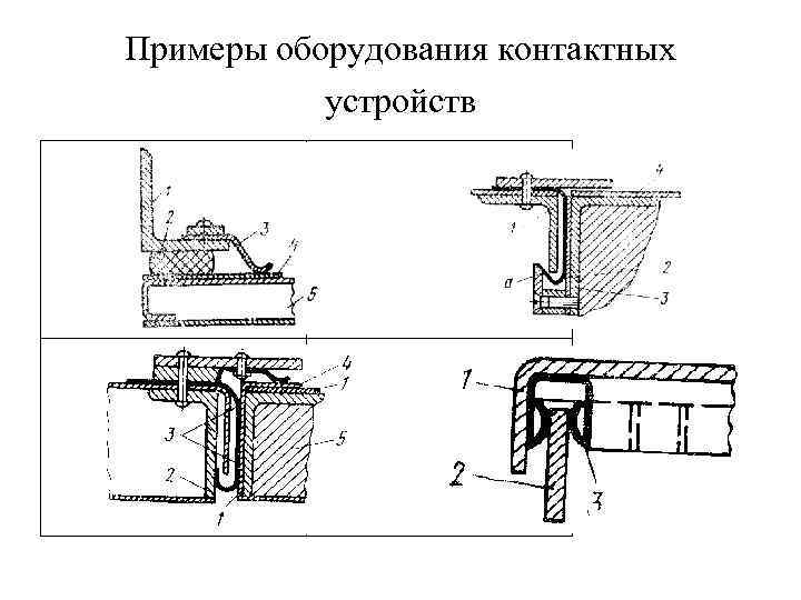 Примеры оборудования контактных  устройств 