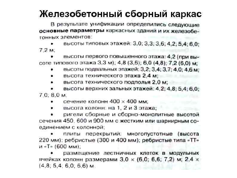 Железобетонный сборный каркас 