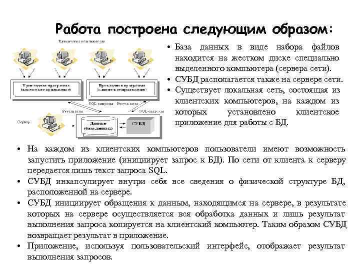    Работа построена следующим образом:    • База данных в