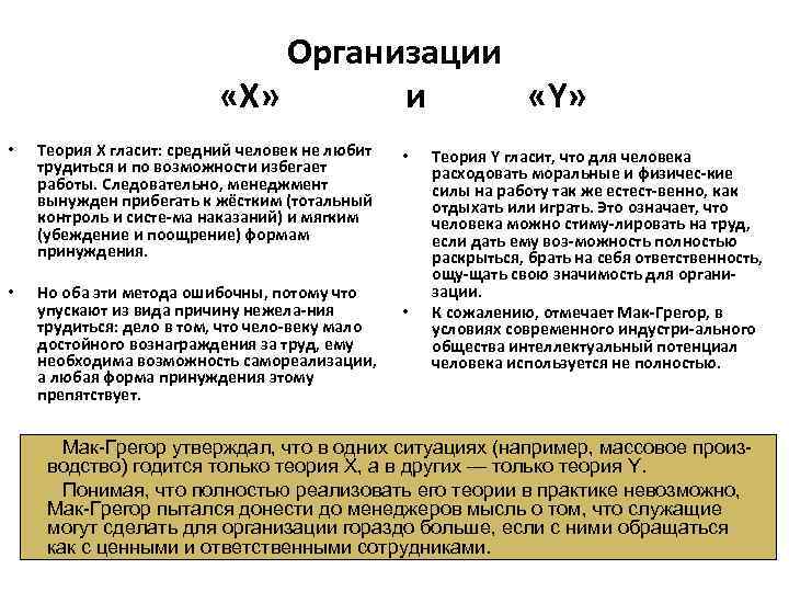      Организации      «Х»  