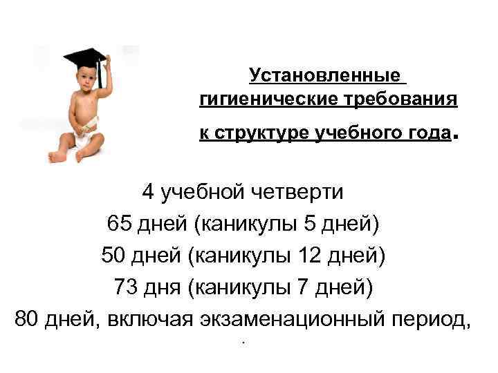      Установленные   гигиенические требования   к структуре