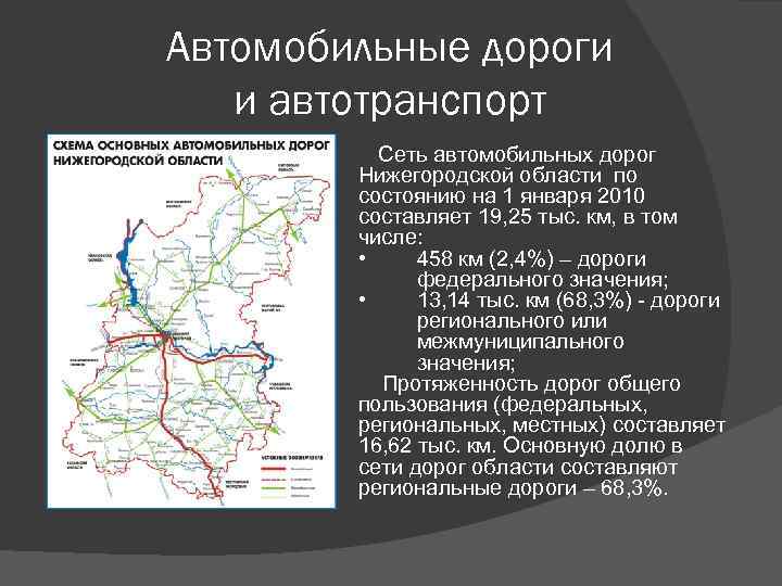 Автомобильные дороги нижегородской области