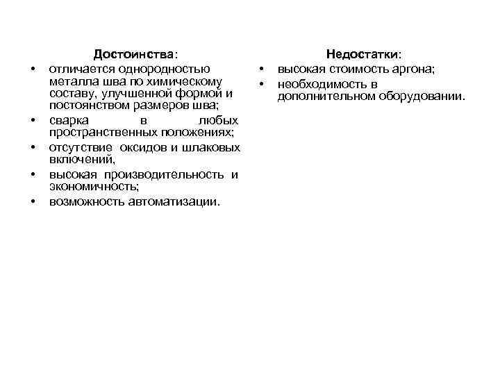   Достоинства:     Недостатки:  •  отличается однородностью 