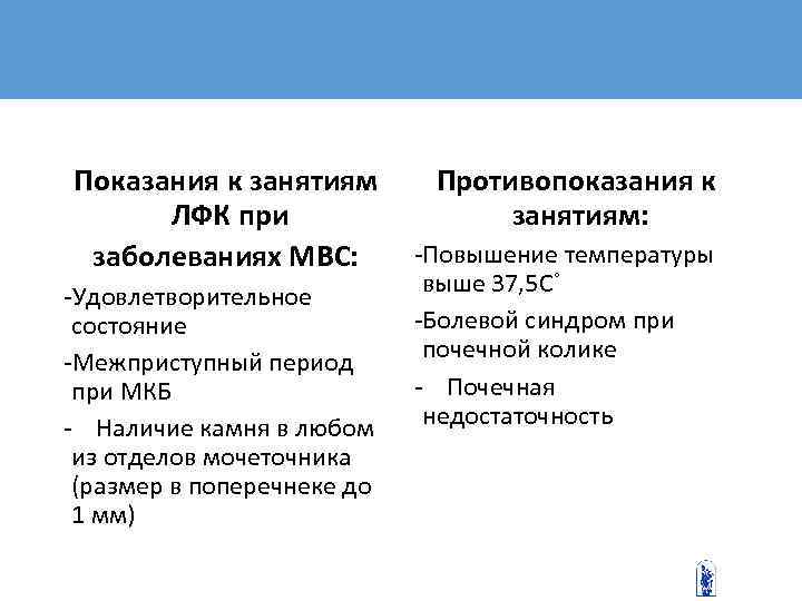 Показания к занятиям   Противопоказания к  ЛФК при    