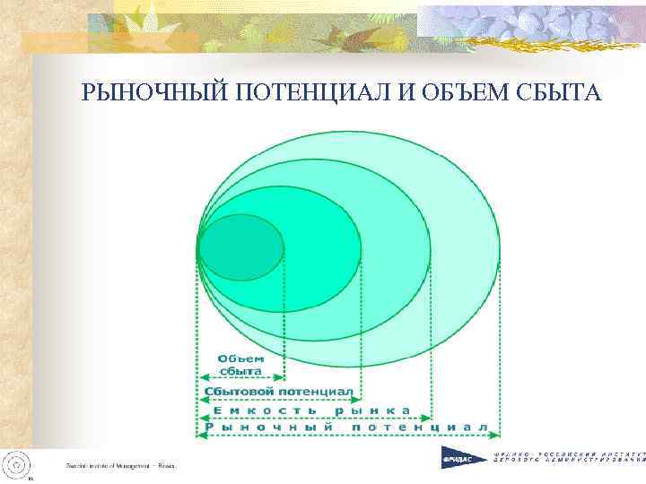 РЫНОЧНЫЙ ПОТЕНЦИАЛ И ОБЪЕМ СБЫТА 