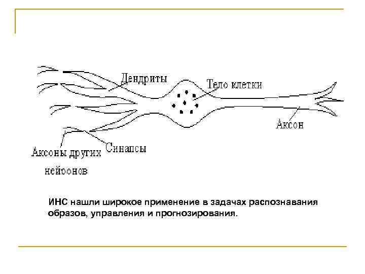 ИНС нашли широкое применение в задачах распознавания образов, управления и прогнозирования. 