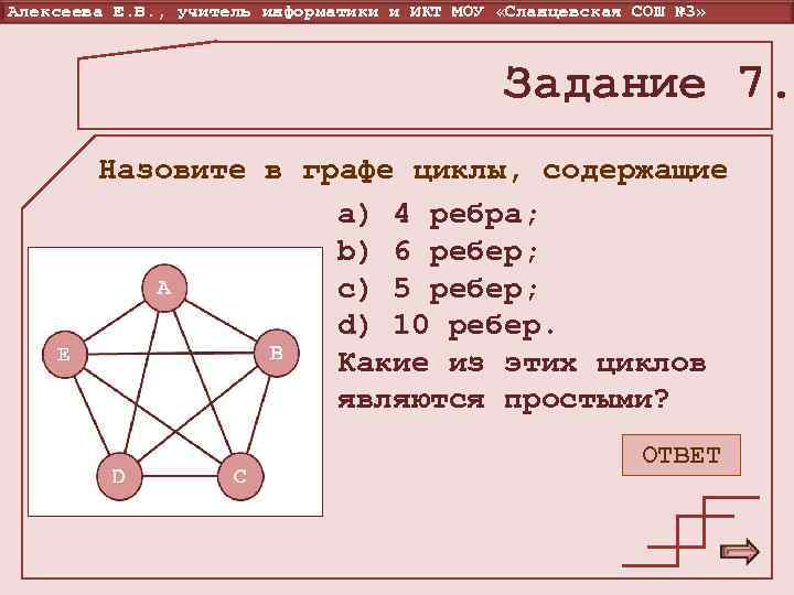 Алексеева Е. В. , учитель информатики и ИКТ МОУ «Сланцевская СОШ № 3» 