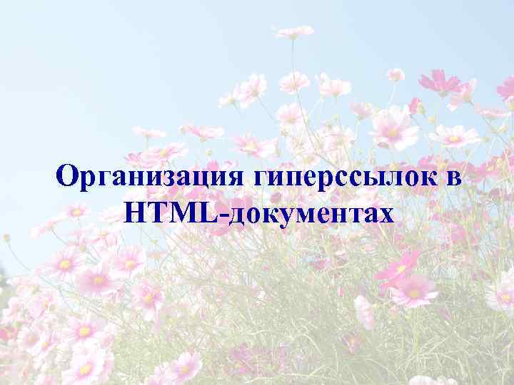Организация гиперссылок в HTML-документах 