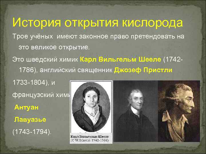 Тема открывались. История открытия кислорода Шееле. Ученые открывшие кислород. Открыватели кислорода. Открытие кислорода презентация.