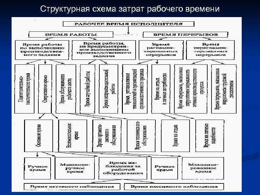 Структурная схема затрат рабочего времени 