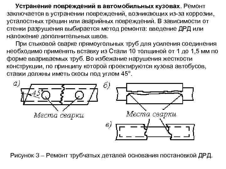   Устранение повреждений в автомобильных кузовах. Ремонт заключается в устранении повреждений, возникающих из-за
