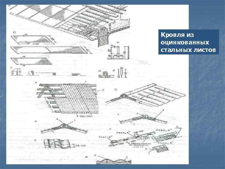 Кровля из оцинкованных стальных листов 
