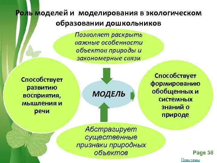 Роль моделей и моделирования в экологическом   образовании дошкольников   Позволяет раскрыть