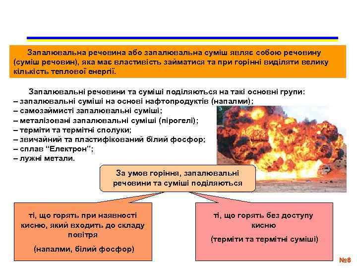   Запалювальна речовина або запалювальна суміш являє собою речовину (суміш речовин), яка має