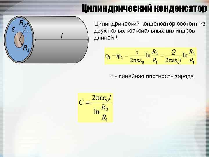 Трем парам одинаковых бумажных цилиндров сообщены заряды. 2) Цилиндрический конденсатор.. Напряженность поля коаксиальных цилиндров. Цилиндрический конденсатор формула. Поле двух коаксиальных цилиндров.