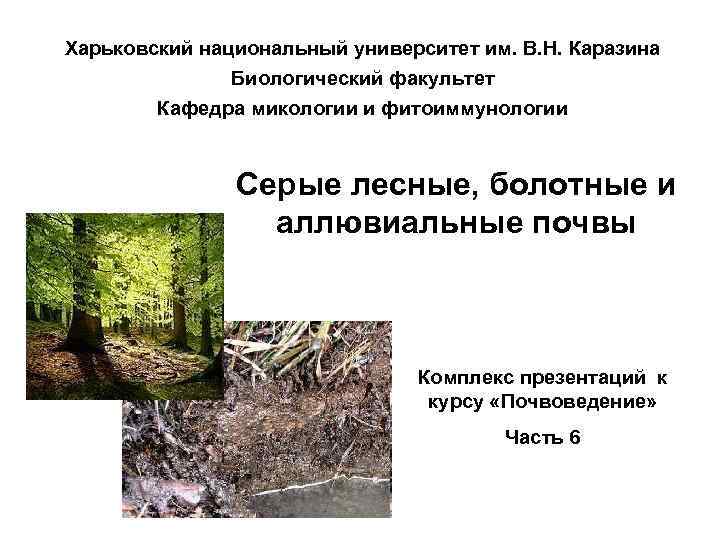 Харьковский национальный университет им. В. Н. Каразина    Биологический факультет  