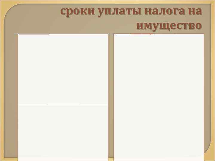            сроки уплаты налога