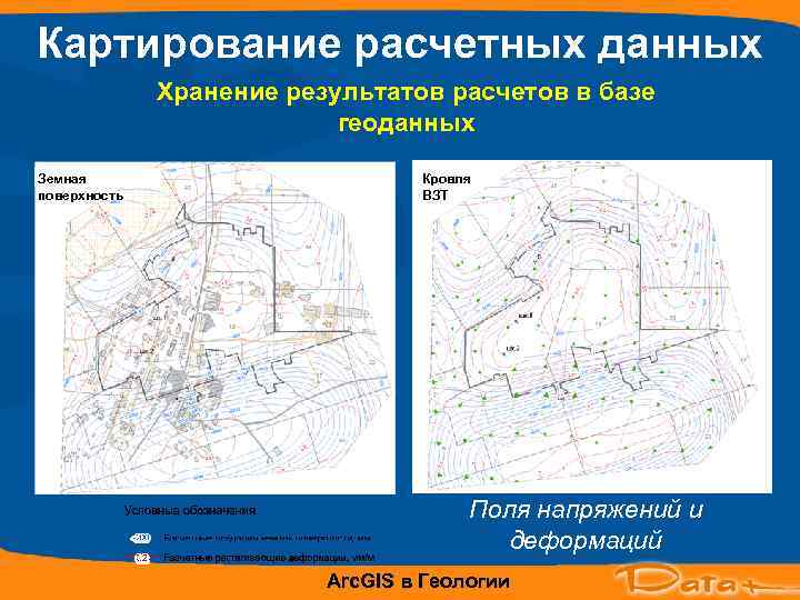Картирование расчетных данных    Хранение результатов расчетов в базе   