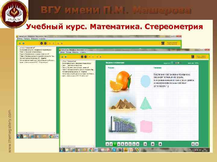      ВГУ имени П. М. Машерова    Учебный