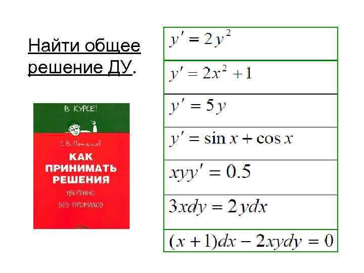 Найти общее решение ДУ. 