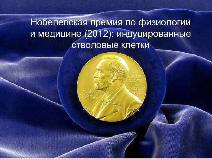 Нобелевская премия по физиологии и медицине (2012): индуцированные   стволовые клетки 