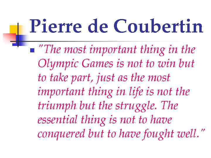Pierre de Coubertin n  