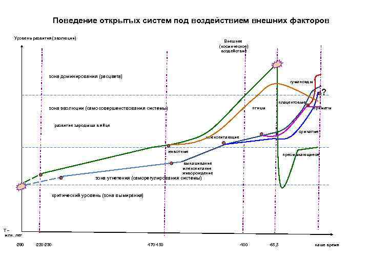Поведение открытых систем под воздействием внешних факторов Уровень развития (эволюции) Поведение открытых систем под воздействием внешних факторов Уровень развития (эволюции)