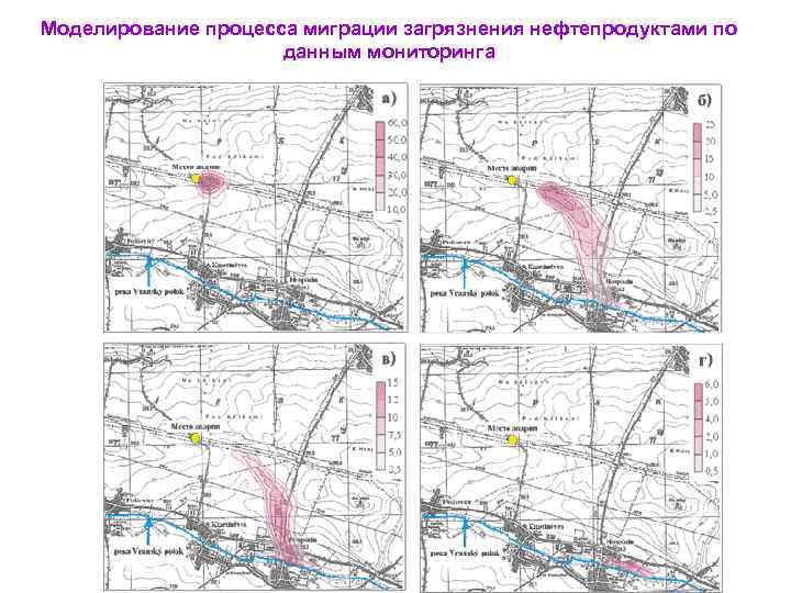 Моделирование процесса миграции загрязнения нефтепродуктами по     данным мониторинга 