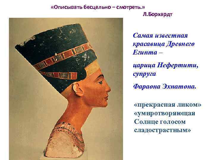  «Описывать бесцельно – смотреть. »       Л. Борхардт