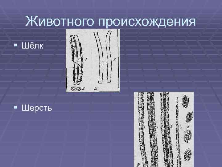  Животного происхождения § Шёлк § Шерсть 