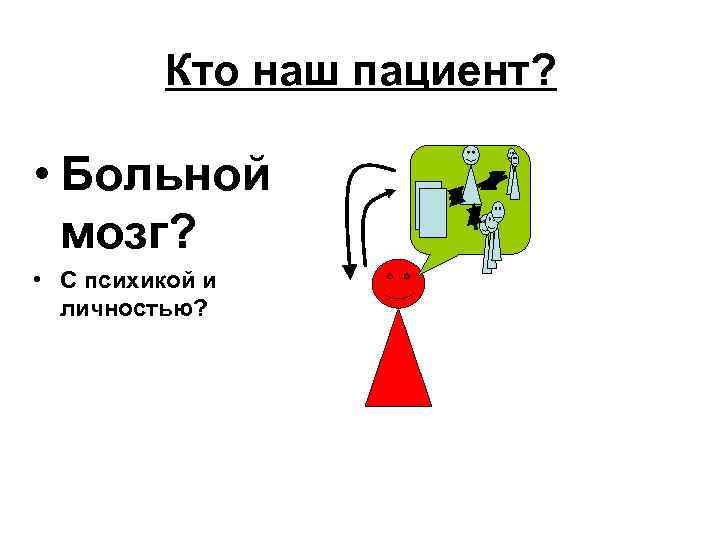 Кто наш пациент? • Больной мозг? • С Кто наш пациент? • Больной мозг? • С