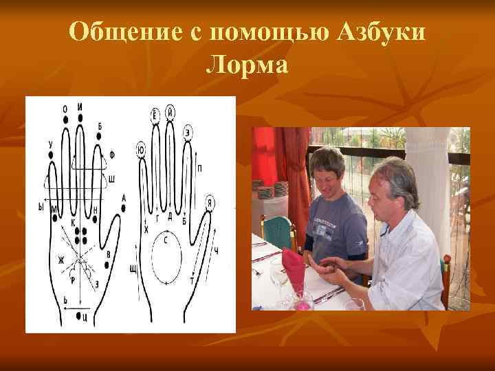 Общение с помощью Азбуки Лорма Общение с помощью Азбуки Лорма