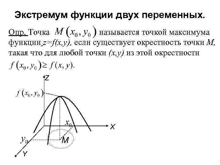 Стационарная точка для функции z x3 y3 имеет координаты