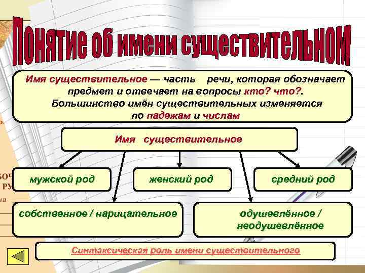 Имя существительное как часть речи 5 класс презентация