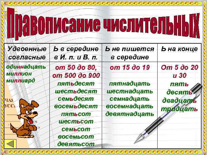 Удвоенные Ь в середине Ь не пишется Ь на конце согласные в И. п.