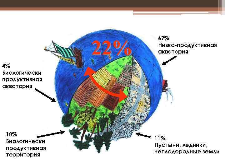     67%   22%  Низко-продуктивная    акватория