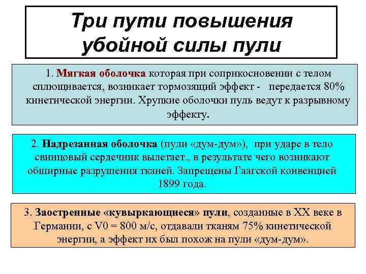   Три пути повышения   убойной силы пули  1. Мягкая оболочка