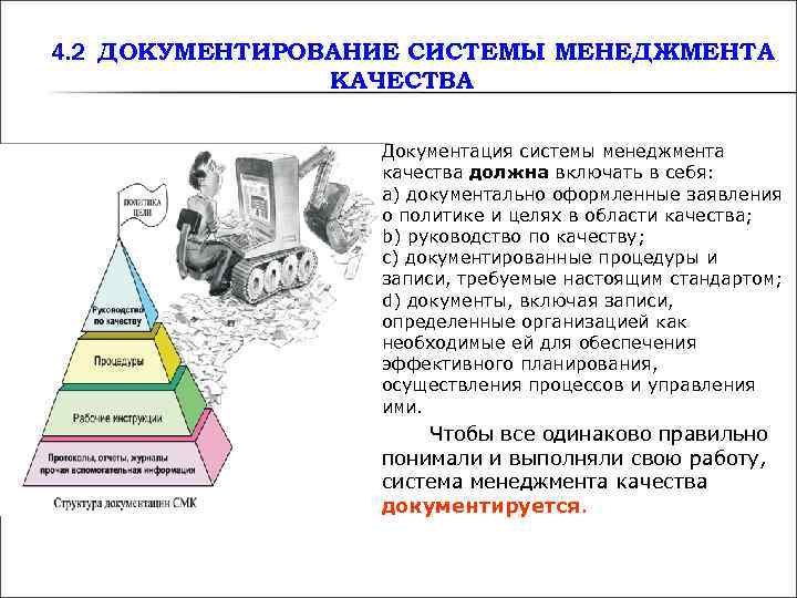 4. 2 ДОКУМЕНТИРОВАНИЕ СИСТЕМЫ МЕНЕДЖМЕНТА КАЧЕСТВА Документация системы менеджмента 4. 2 ДОКУМЕНТИРОВАНИЕ СИСТЕМЫ МЕНЕДЖМЕНТА КАЧЕСТВА Документация системы менеджмента