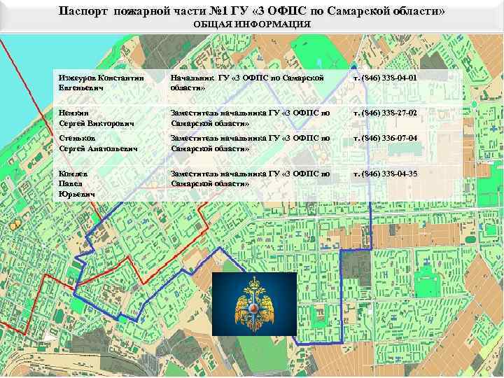 Паспорт пожарной части № 1 ГУ « 3 ОФПС по Самарской области»  