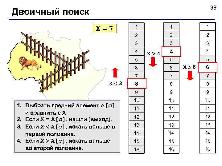       36 Двоичный поиск     