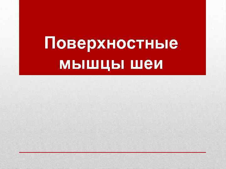 Поверхностные мышцы шеи 