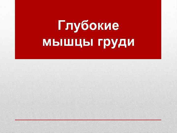  Глубокие мышцы груди 