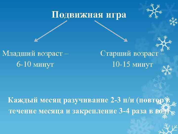    Подвижная игра  Младший возраст –   Старший возраст –