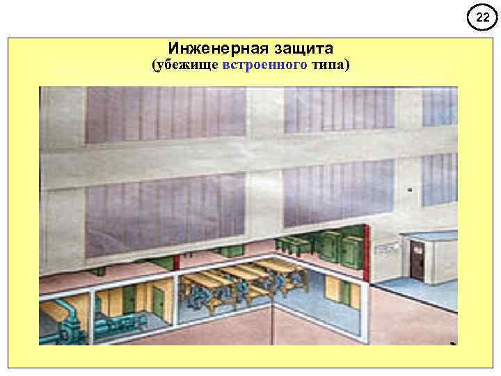      22  Инженерная защита (убежище встроенного типа) 