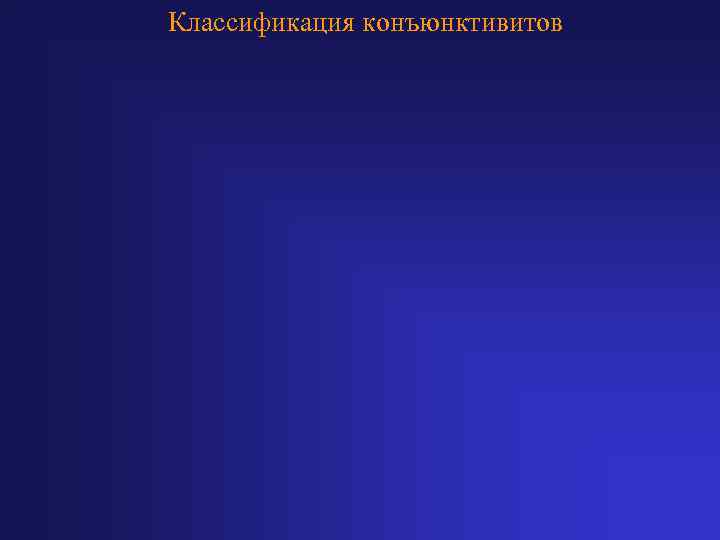 Классификация конъюнктивитов 