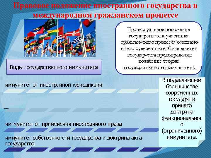 Что такое процессуальное положение. Процессуальное положение иностранцев. Гражданский процесс зарубежных стран. Международного гражданского процесса и его соотношение с МЧП.. Иностранные государства.