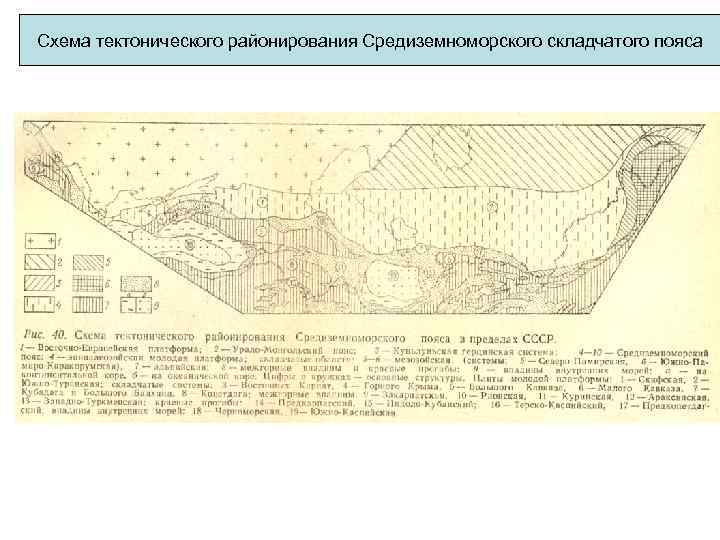 Схема тектонического районирования Средиземноморского складчатого пояса 